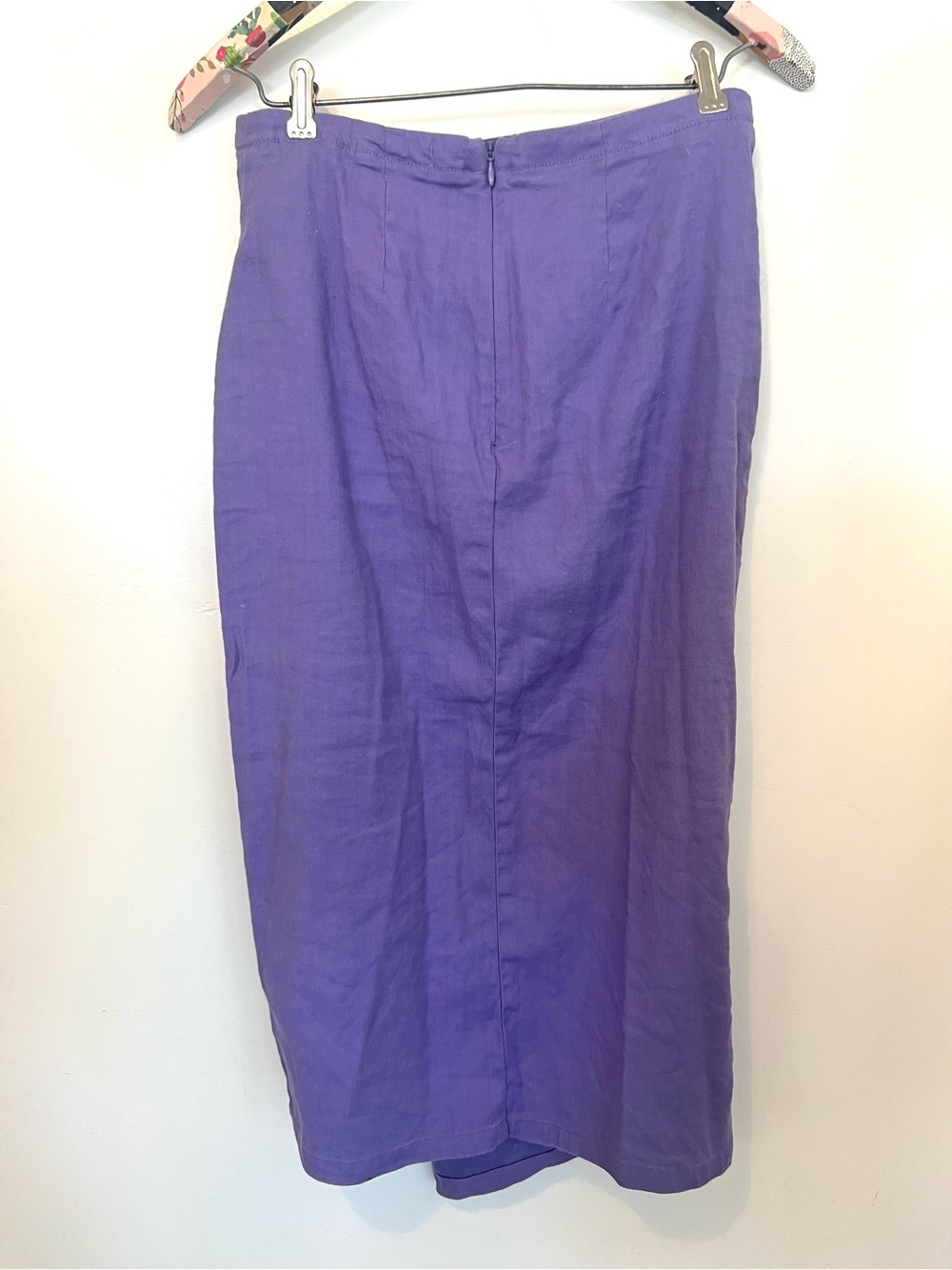 Anthropologie Ruched side slit linen midi skirt - Picture 4 of 8